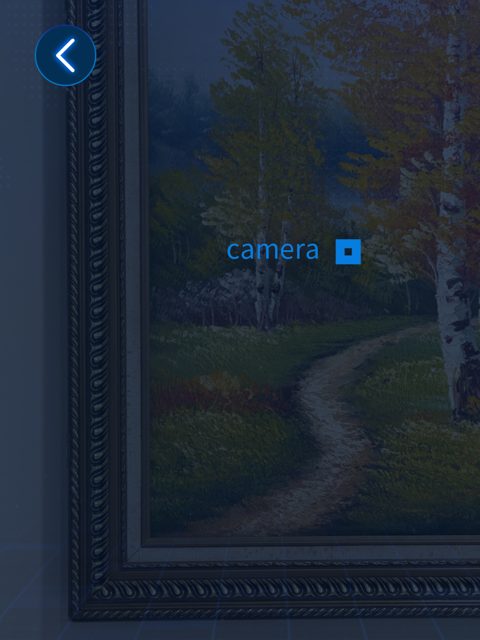 AI Vision live view with a detected lens marked as camera